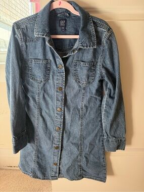 GAP Girls Denim Shirt Dress - size 8